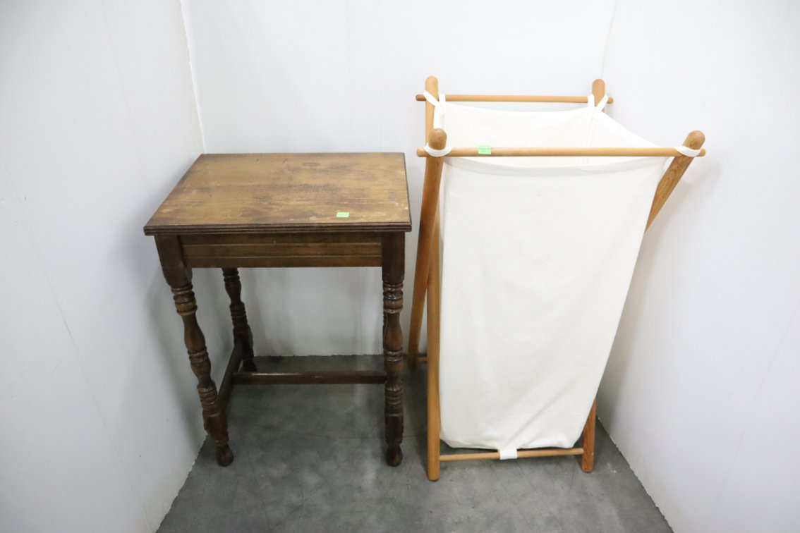 Hamper and Small Table