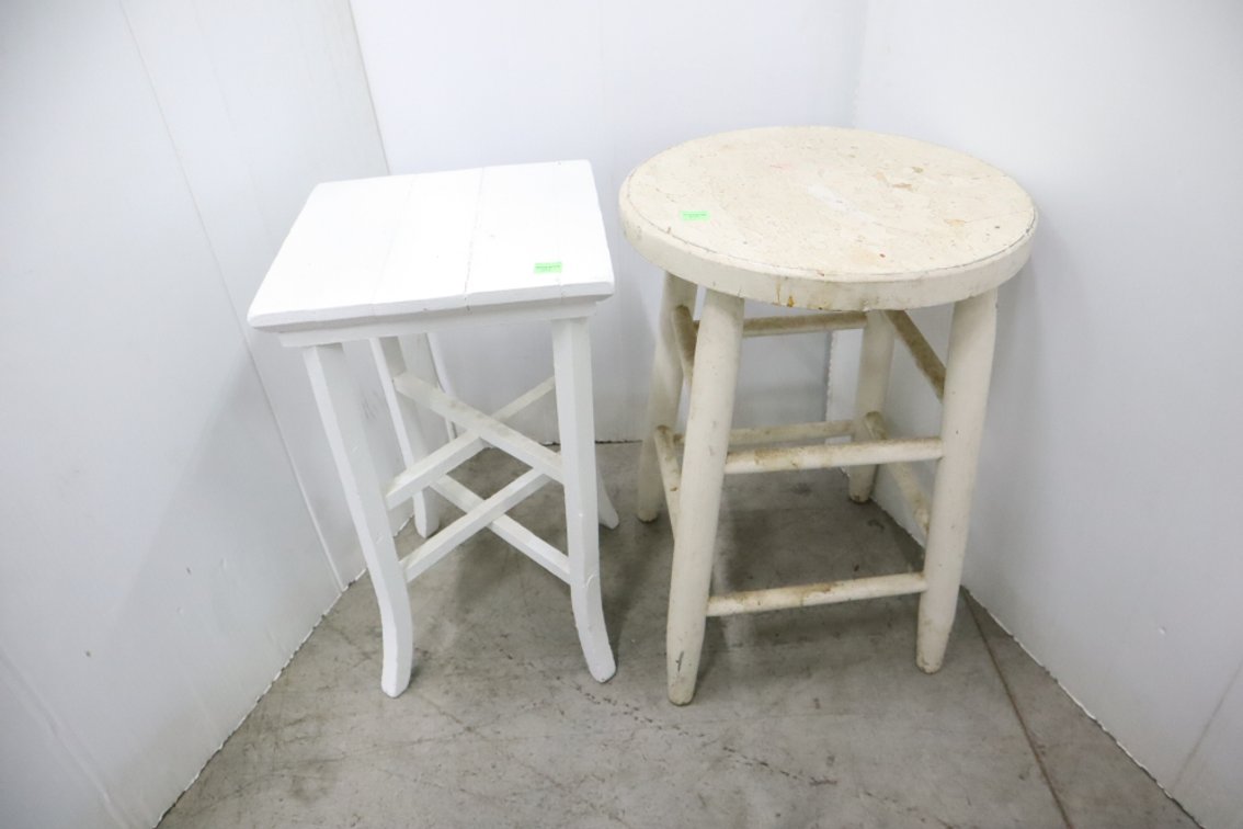Antique Stool and Plant Stand
