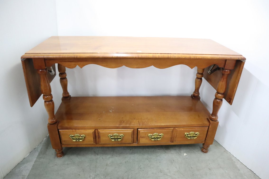 Drop Leaf Foyer Table With Bottom Drawers