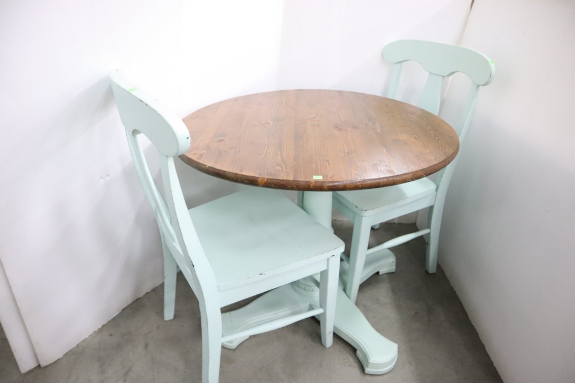 Round Dining Table and Two Chairs