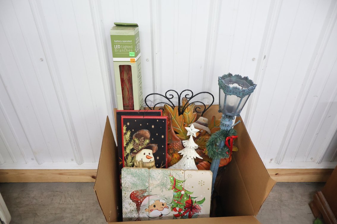 Group of Christmas Signs and Decorations