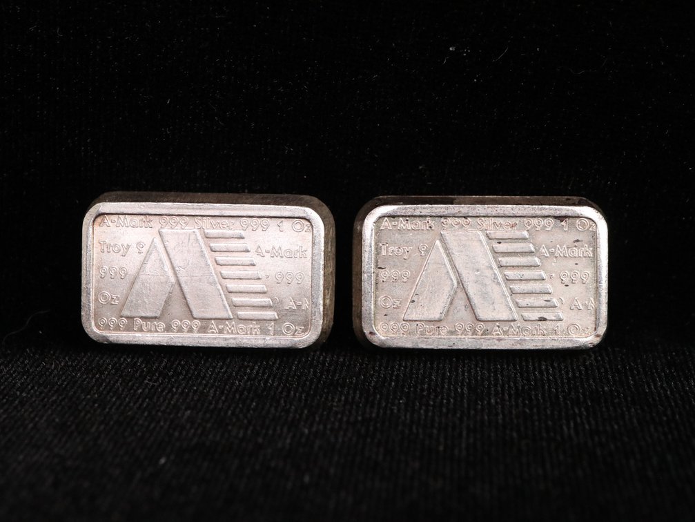 (2) 1 Troy Ounce .999 Fine Silver Bars