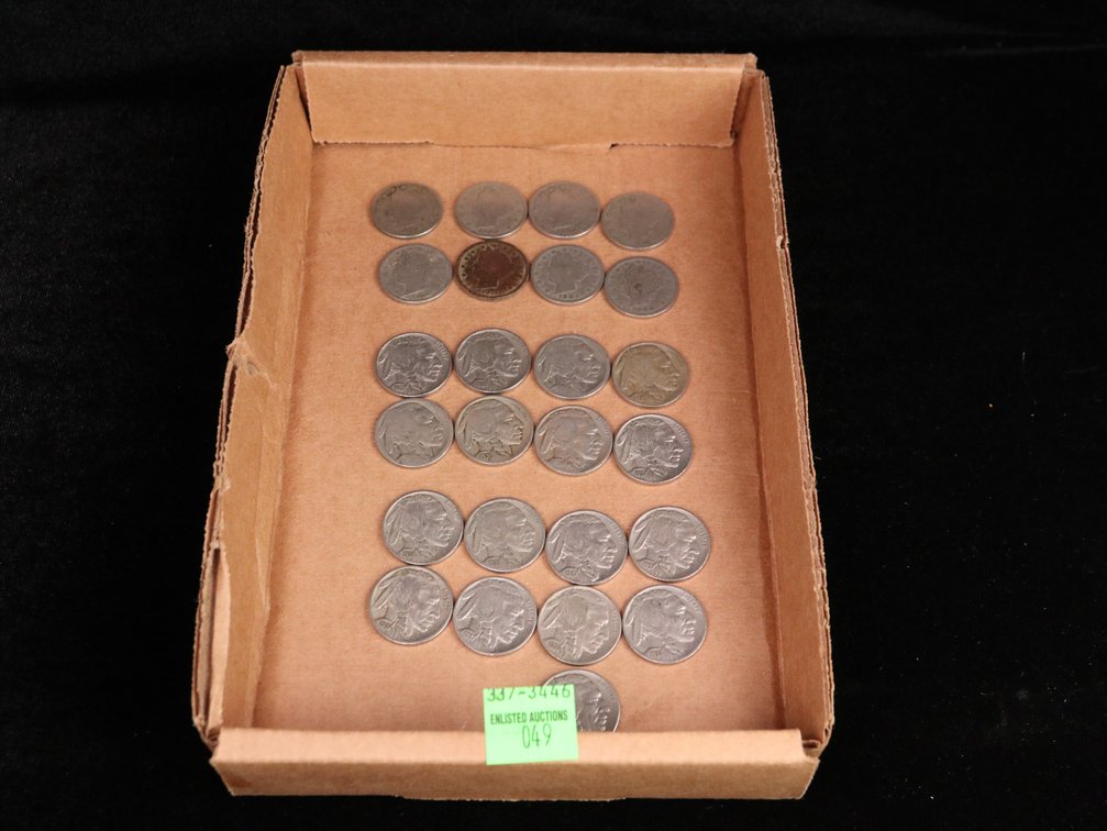 (17) Buffalo Nickels (8) Liberty Head V Nickles 