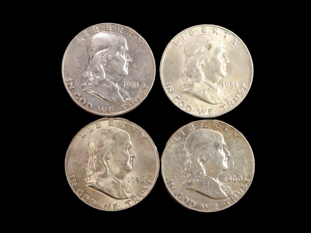Franklin Half Dollar 1951, 1951-D, 1952-D, 1960