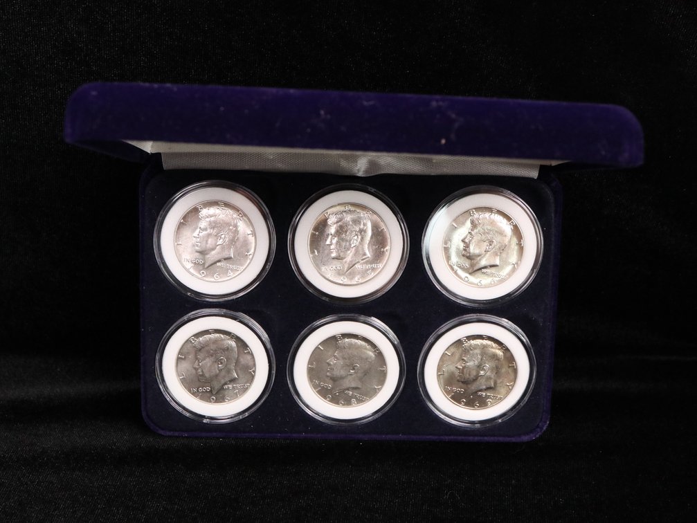 Silver Kennedy Half Dollar Set 1964-1969