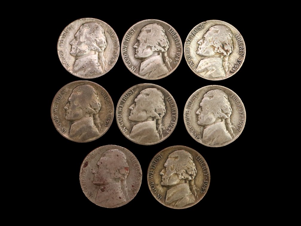 (9) Jefferson Silver War Nickels