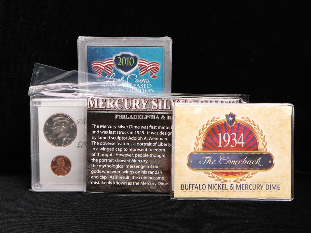  Buffalo Nickel, Mercury Dime, San Francisco Mint Proof Coin Set, Last Coins Never Release for Circulation Set