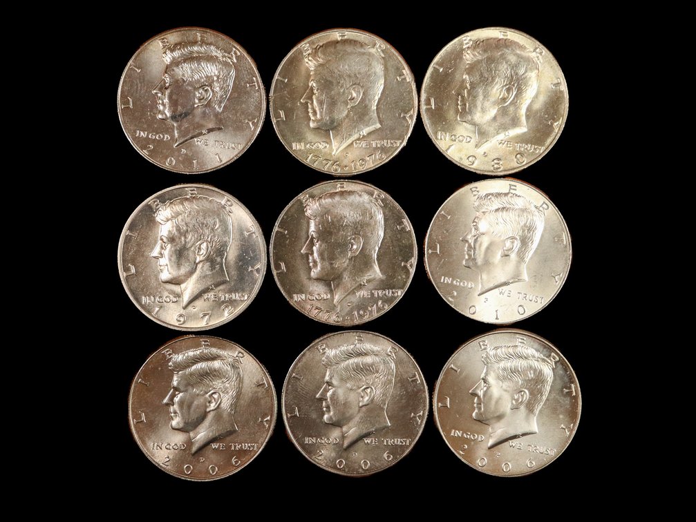 (9) Kennedy Half Dollar 