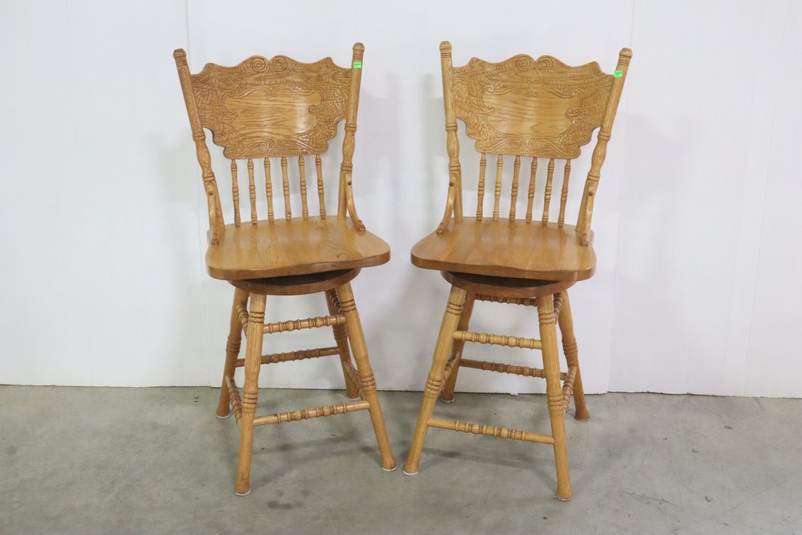 Oak Swivel Barstools