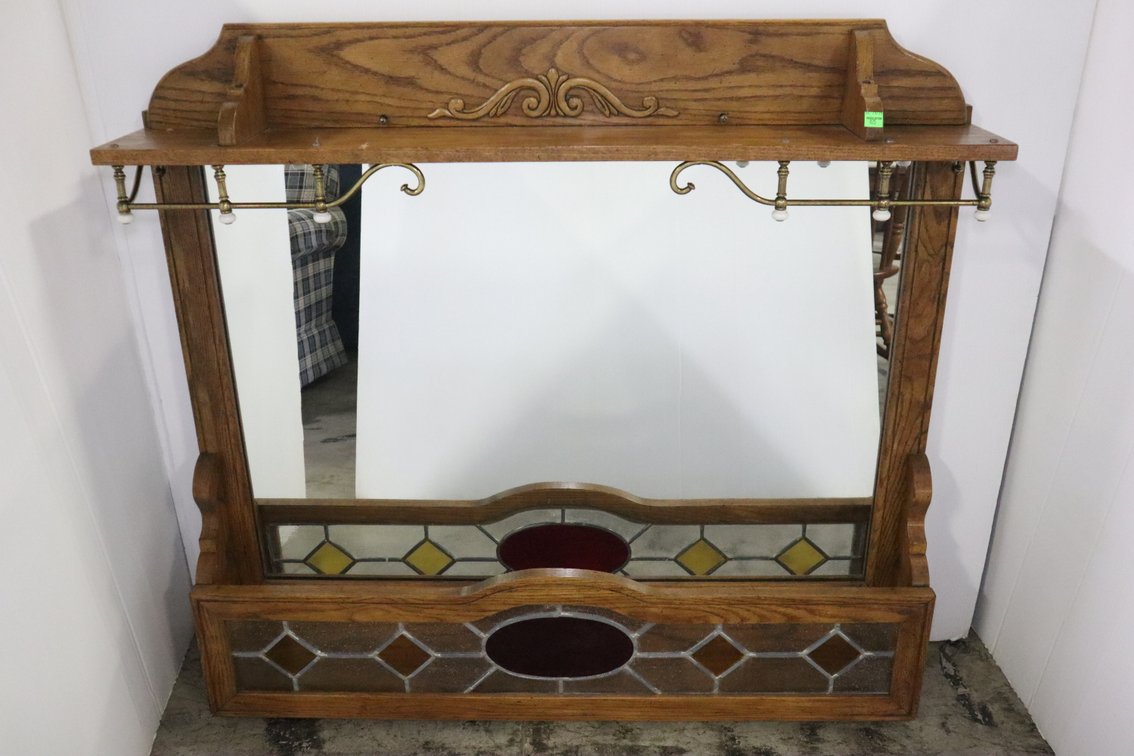 Wood Framed Bar Mirror
