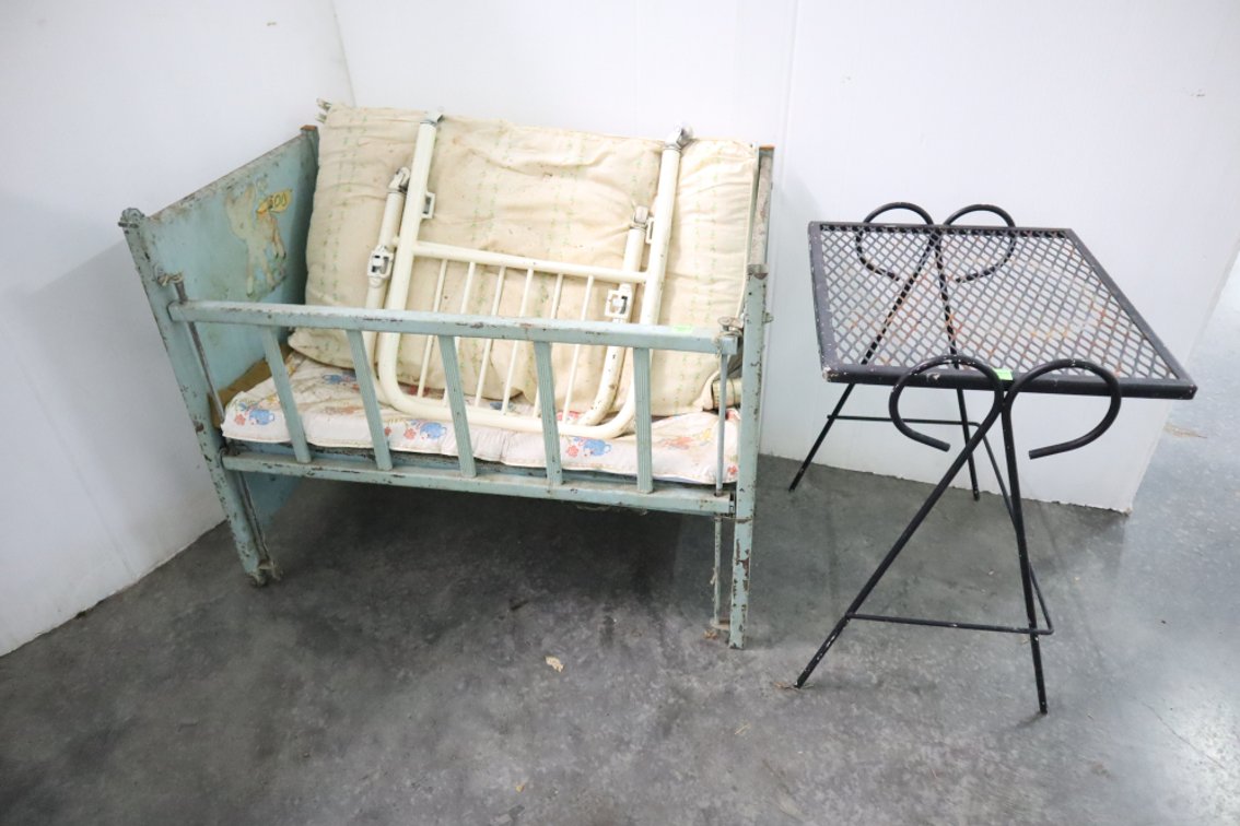 Antique Doll Beds and Plant Stand