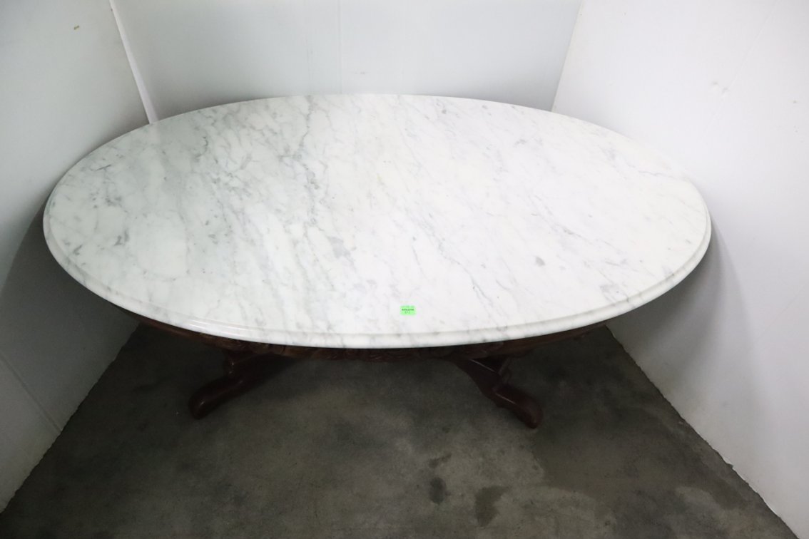 Oval Marble Topped Coffee Table