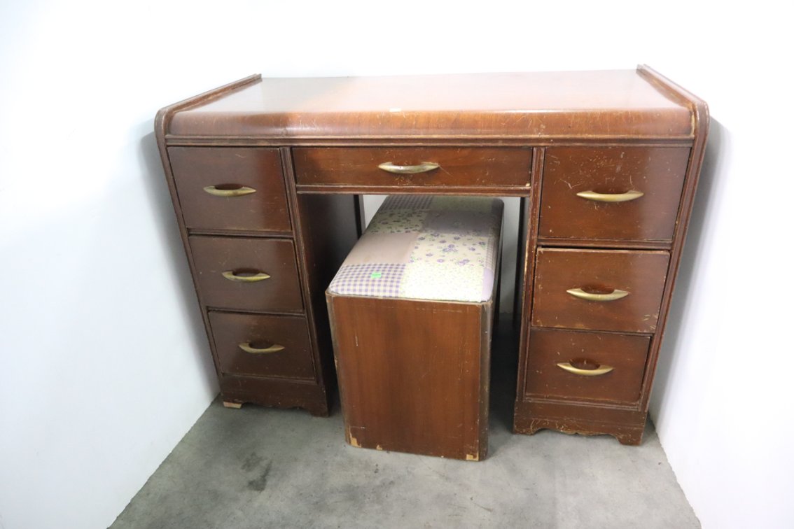 Vintage Desk With Bench