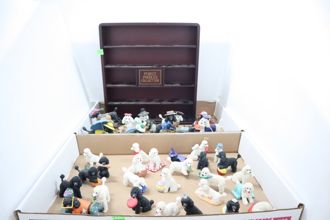 Purely Poodles Collection With Display Shelf