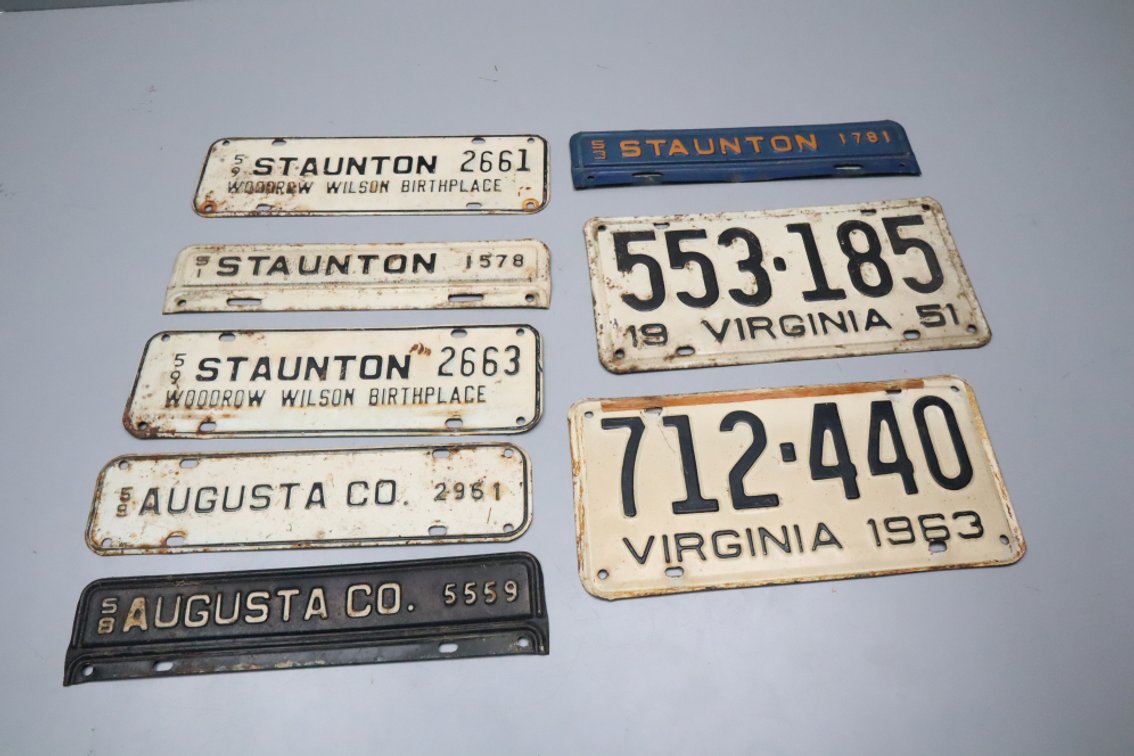 Vintage Staunton Virginia License Plates
