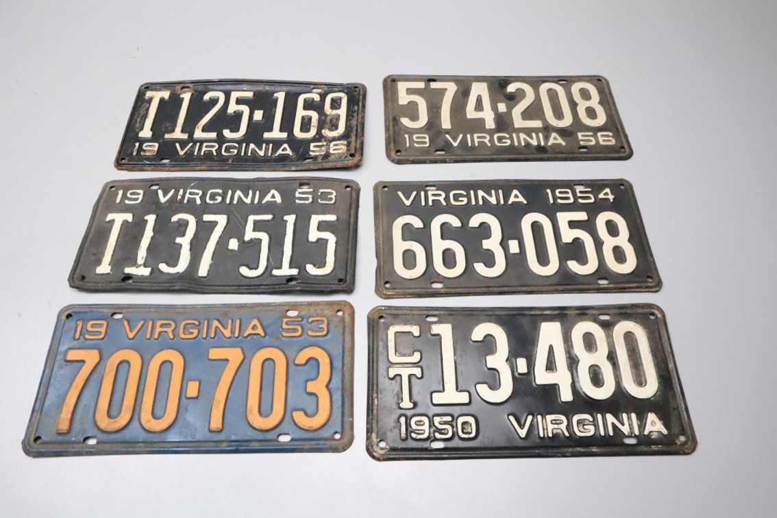 1950s Virginia License Plates