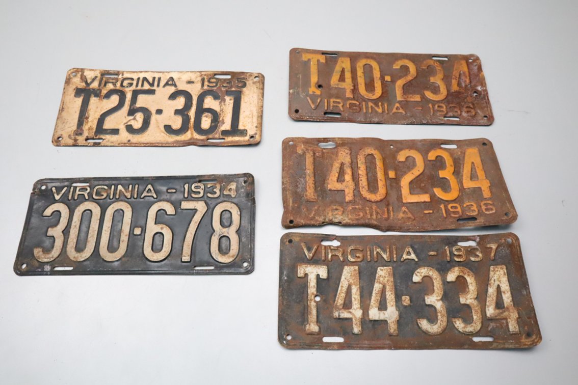 1930s Virginia License Plates
