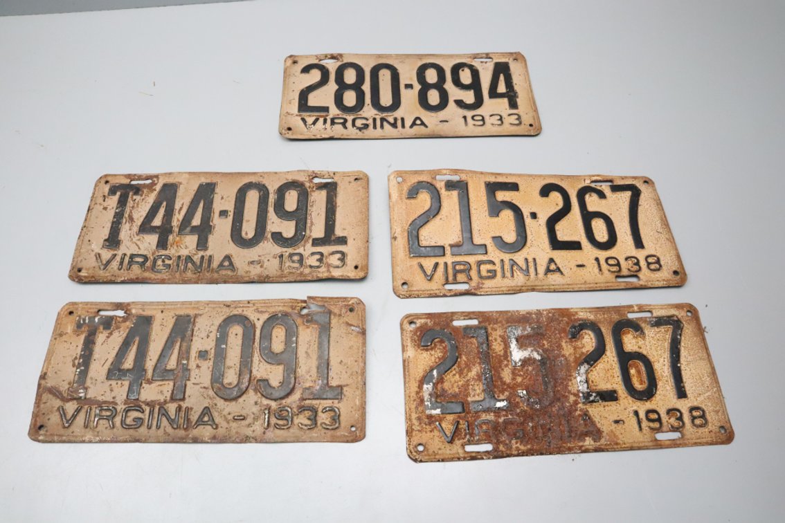 1930s Virginia License Plates