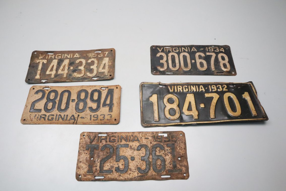 1930s Virginia License Plates