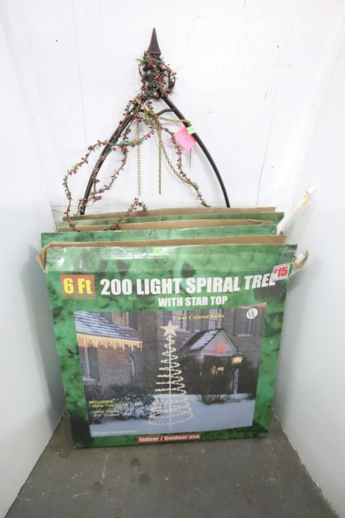 3 Lighted Spiral Trees