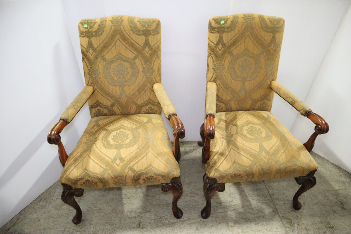 Queen Anne Style Mahogany Armchairs