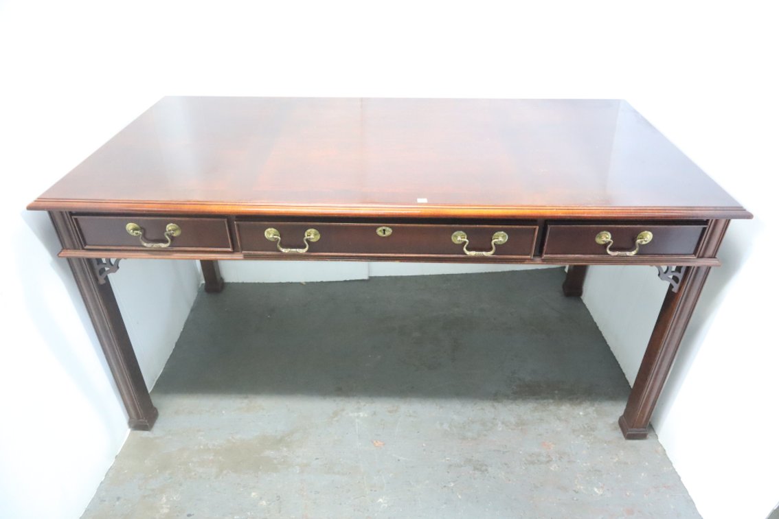 Library Table With 3 Drawers