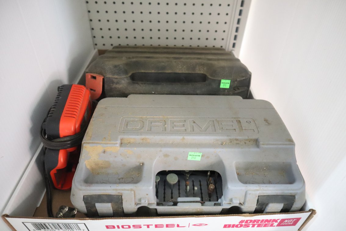 Dremel Tool Set and Black & Decker Cordless Drill With Batteries and Charger