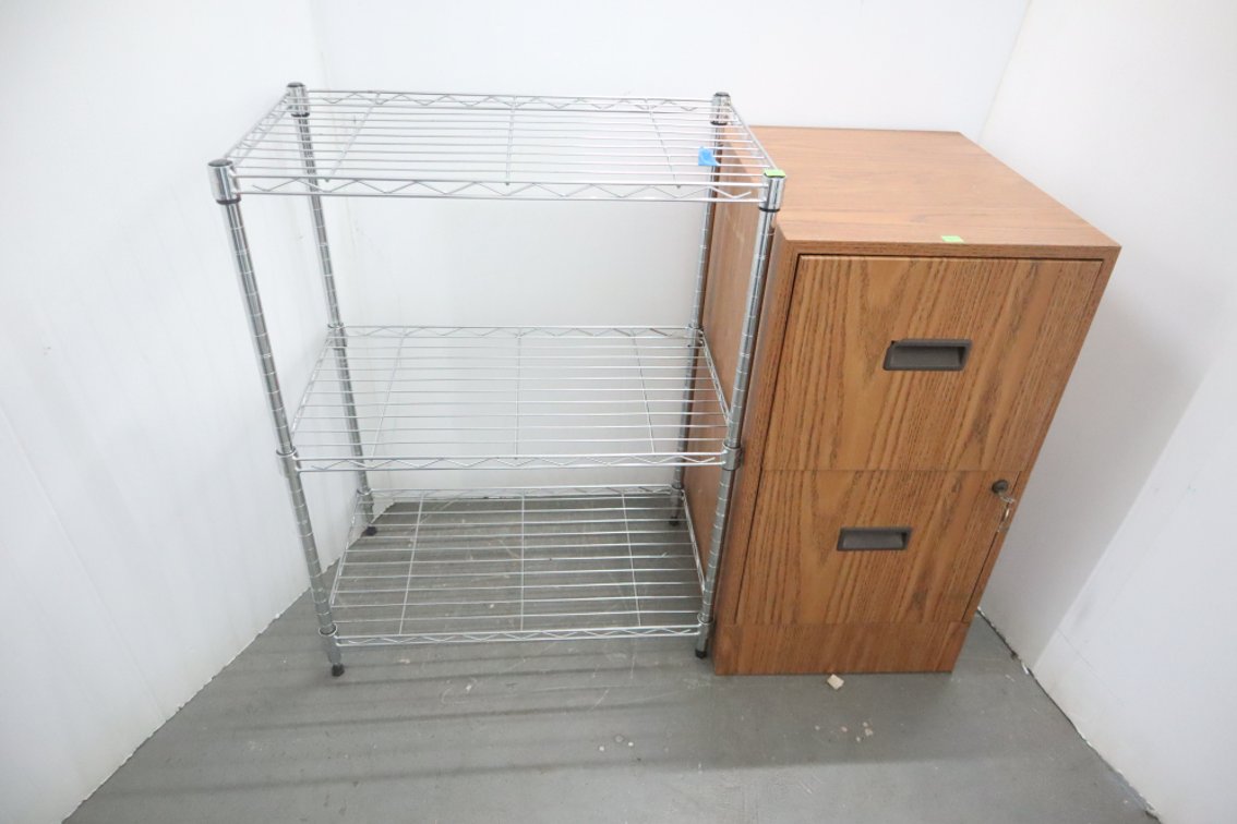 Utility Shelf and 2 Drawer File Cabinet