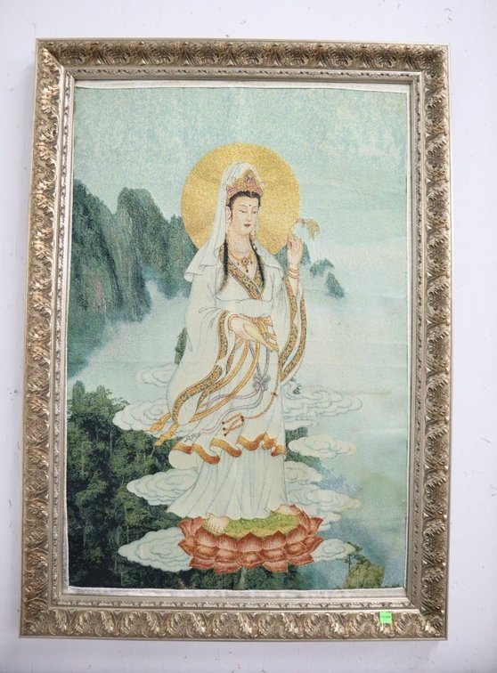 Framed Asian Cloth Art