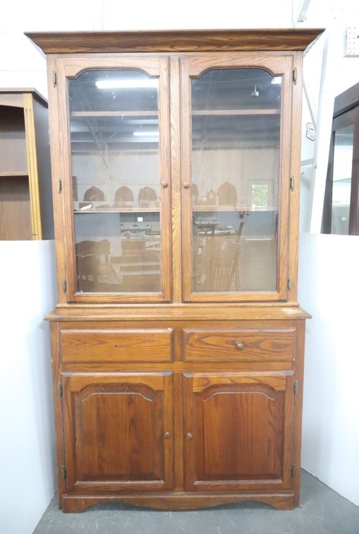 2 Piece Oak China Cabinet