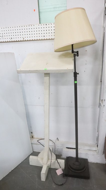 Floor Lamp and Wooden Lectern