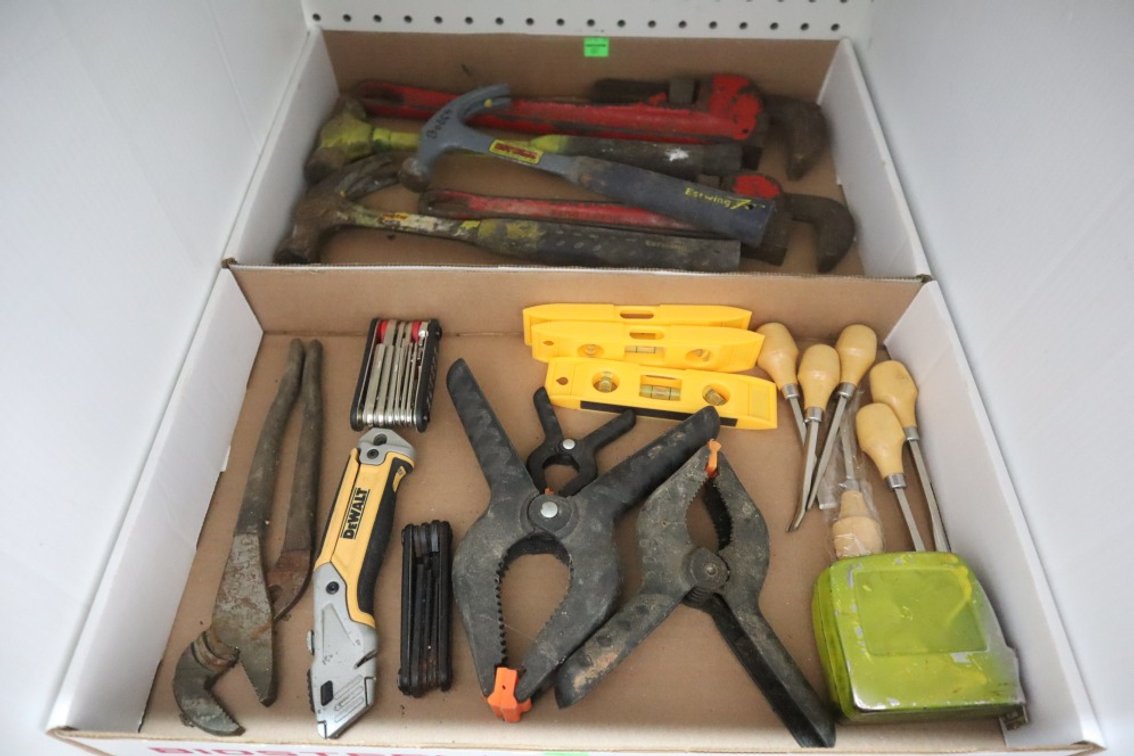 Group of Tools, East Wing Hammers, Pipe Wrenches