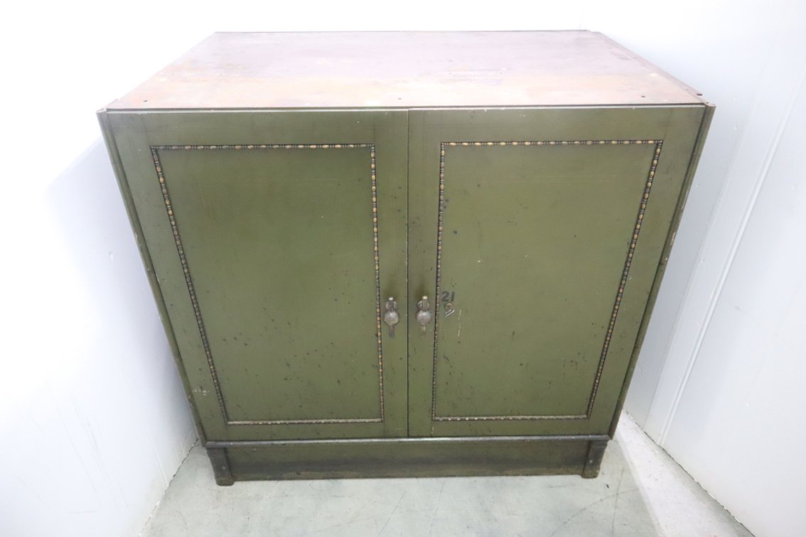 Antique Metal Cabinet, Doors Are Locked