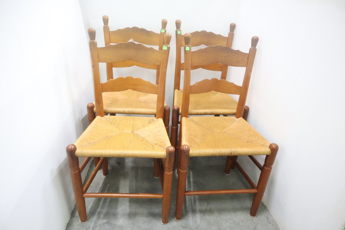 4 Rush Bottom Chairs