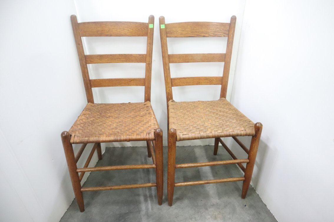 Pair of Antique Cane Bottom Chairs