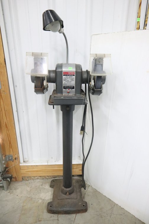 Craftsman Bench Grinder Mounted On Stand