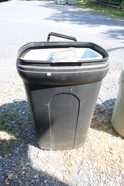 Plastic Trash Cans, Live Trap and Tarp