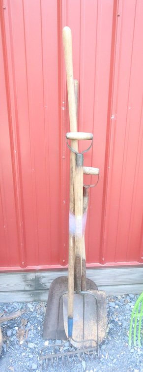 Shovels, Pitchfork, Rake