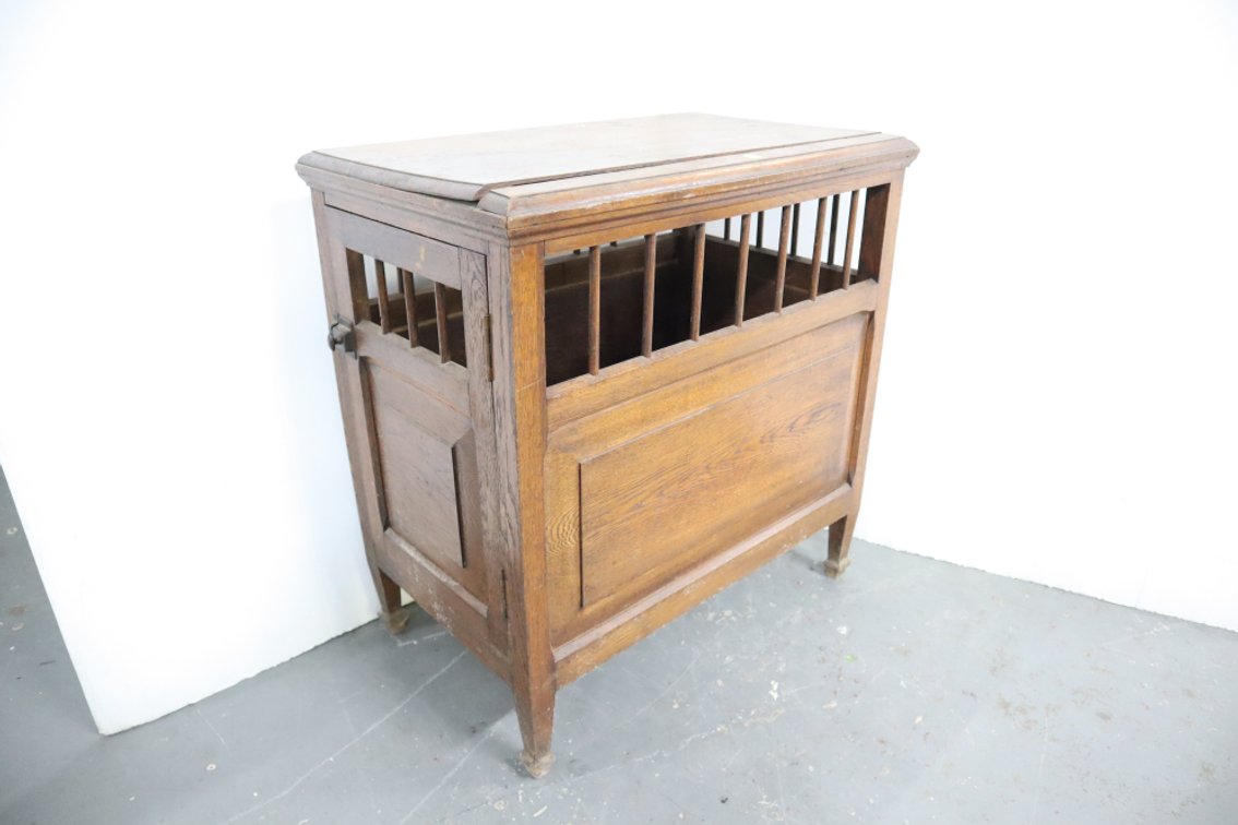 Antique Pet Crate Cabinet