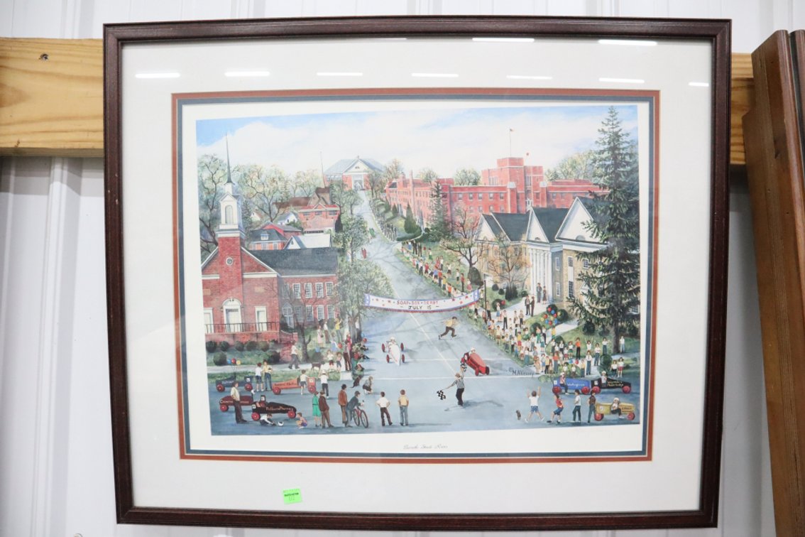 Mary Vessey "Eleventh Street Races" Framed Print
