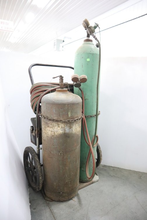 Acetylene and Oxygen Torch Tanks With Cart, Hose and Torches