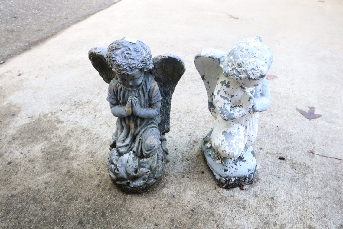 Pair of Cement Garden Statues