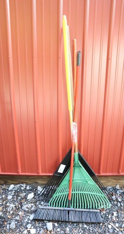 Yard Rakes and Push Broom
