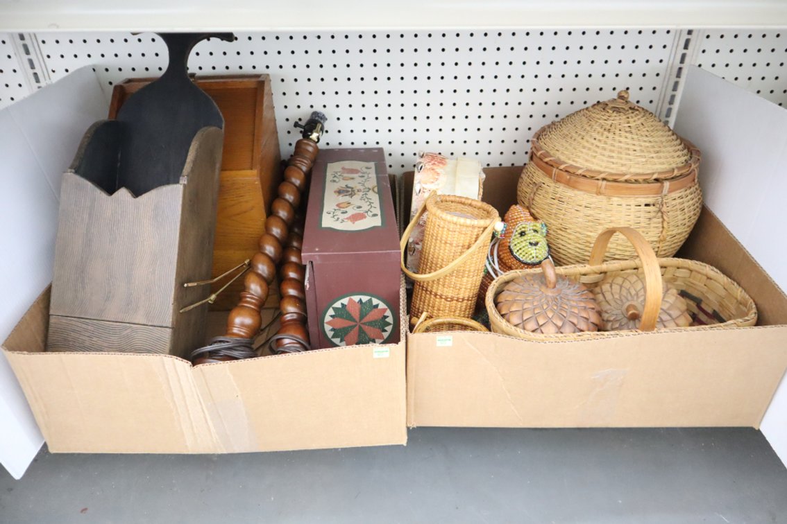 Baskets, Lamps, Wooden Organizers