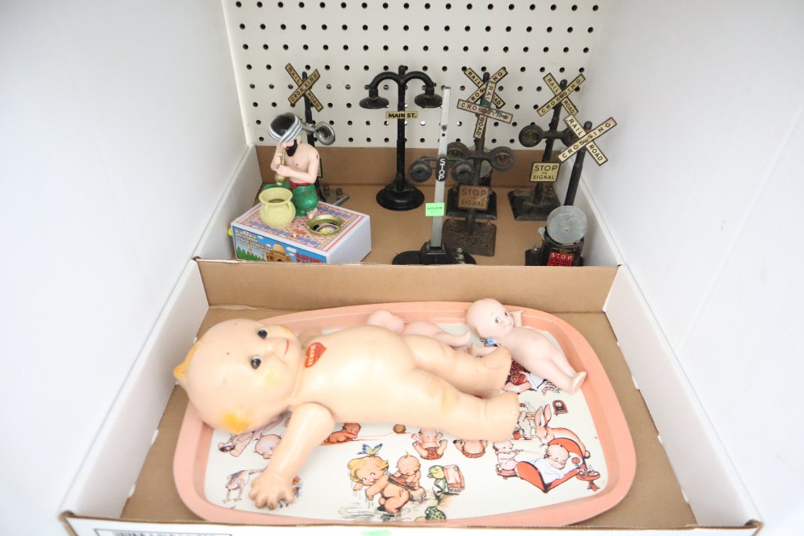Vintage Dolls and Train Set Signals