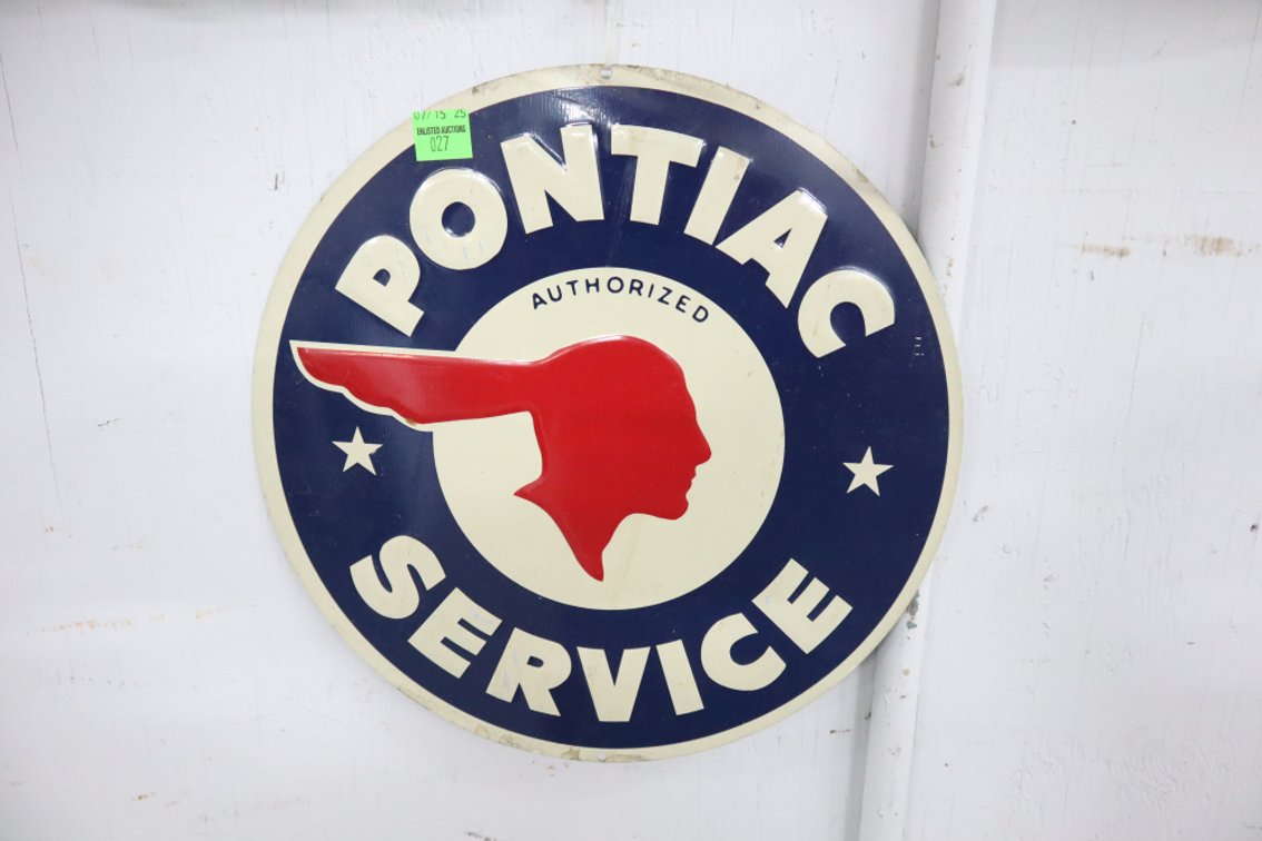 Pontiac Service Rounds Metal Sign
