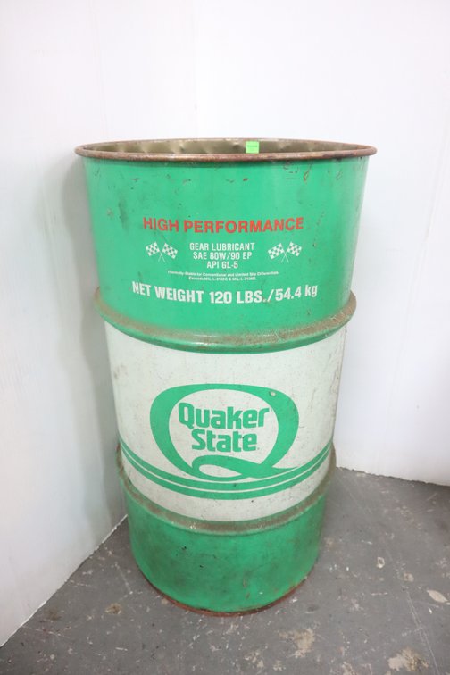 Quaker State Metal Oil Drum