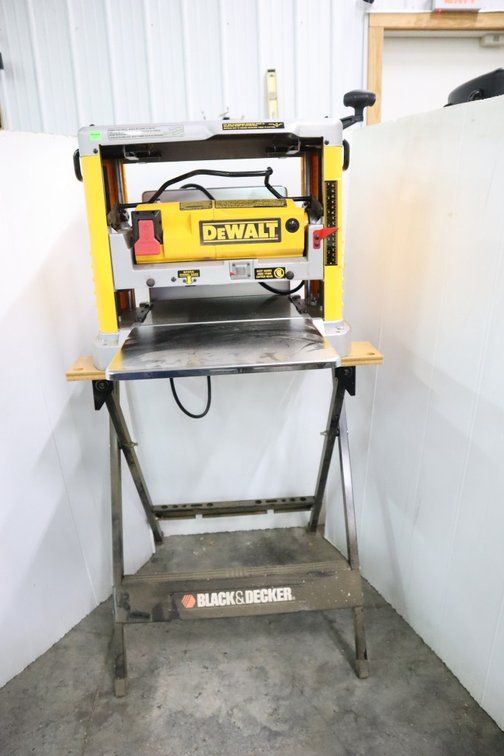 Dewalt 12.1/2 Inch Thickness Planer Mounted On Stand