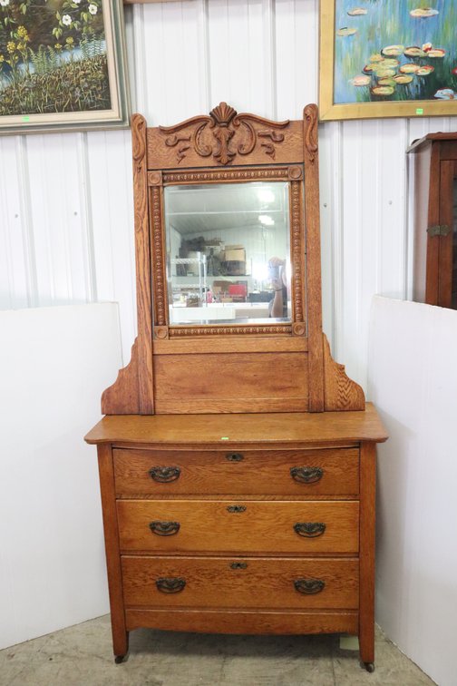 Antique Dresser With Mirror