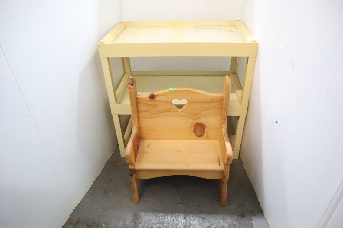 Plastic Shelf and Doll Bench